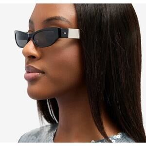 GUCCI Cat Eye Sunglasses Black Narrow Logo Gg1635S Runway Mask Unisex 003 NEW